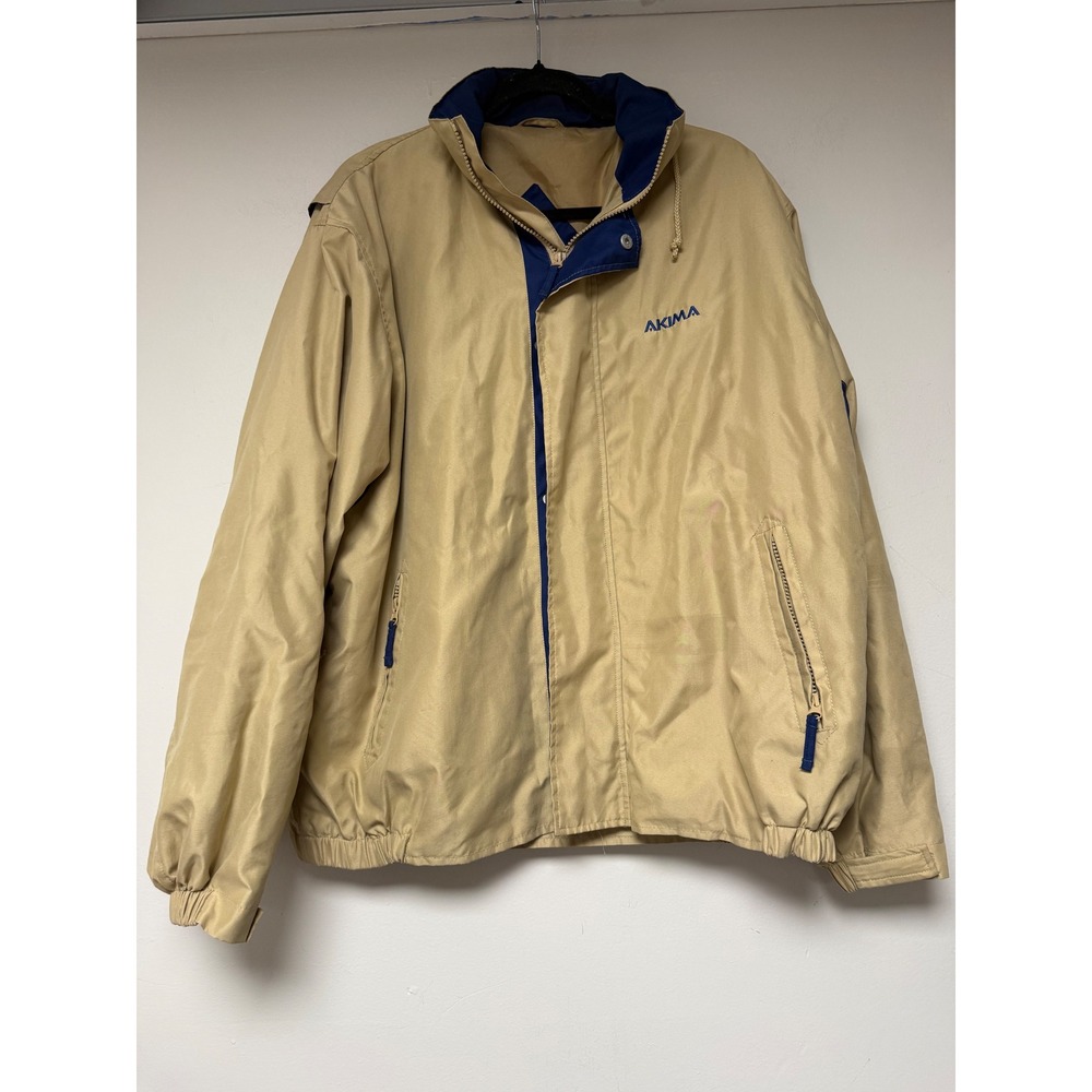 WinnerMate AKIMA Mens‎ Large Jacket Full Zip Insulated Beige Blue Coat